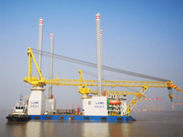 "Huadian wenqiang" wind power installation platform ship overal